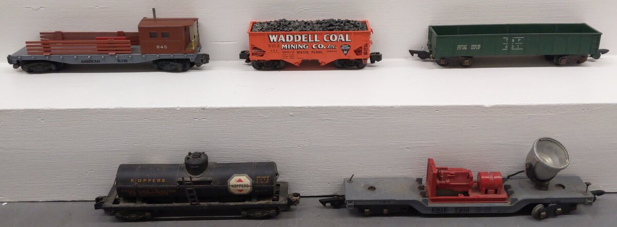 American Flyer S Gauge Freight Cars #945, 912,631,7210,101 [5] VG