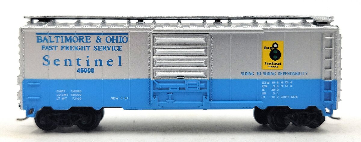 Model Power 3701 N Scale Baltimore & Ohio 40' Box Car #46008 LN/Box