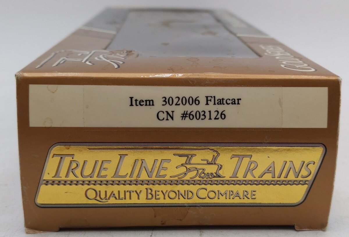 True Line Trains 302006 HO Scale Canadian National Flatcar w/ Bulkheads #603126 LN/Box