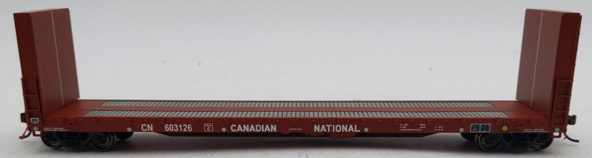 True Line Trains 302006 HO Scale Canadian National Flatcar w/ Bulkheads #603126 LN/Box