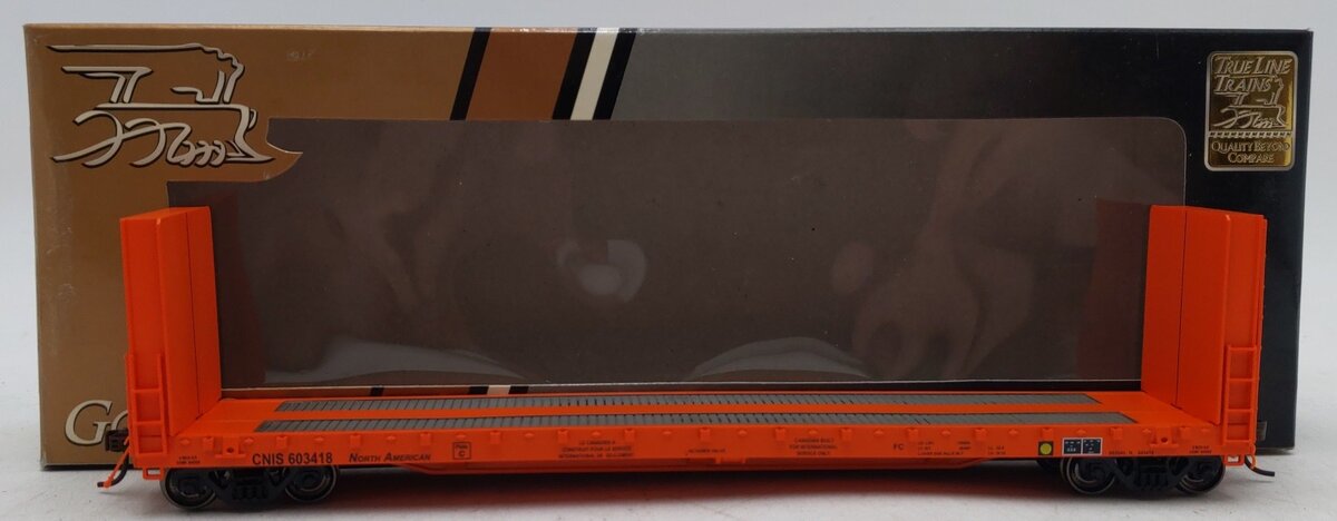 True Line Trains 302010 HO Scale Canadian Nation Flatcar w/ Bulkheads #603418 LN/Box