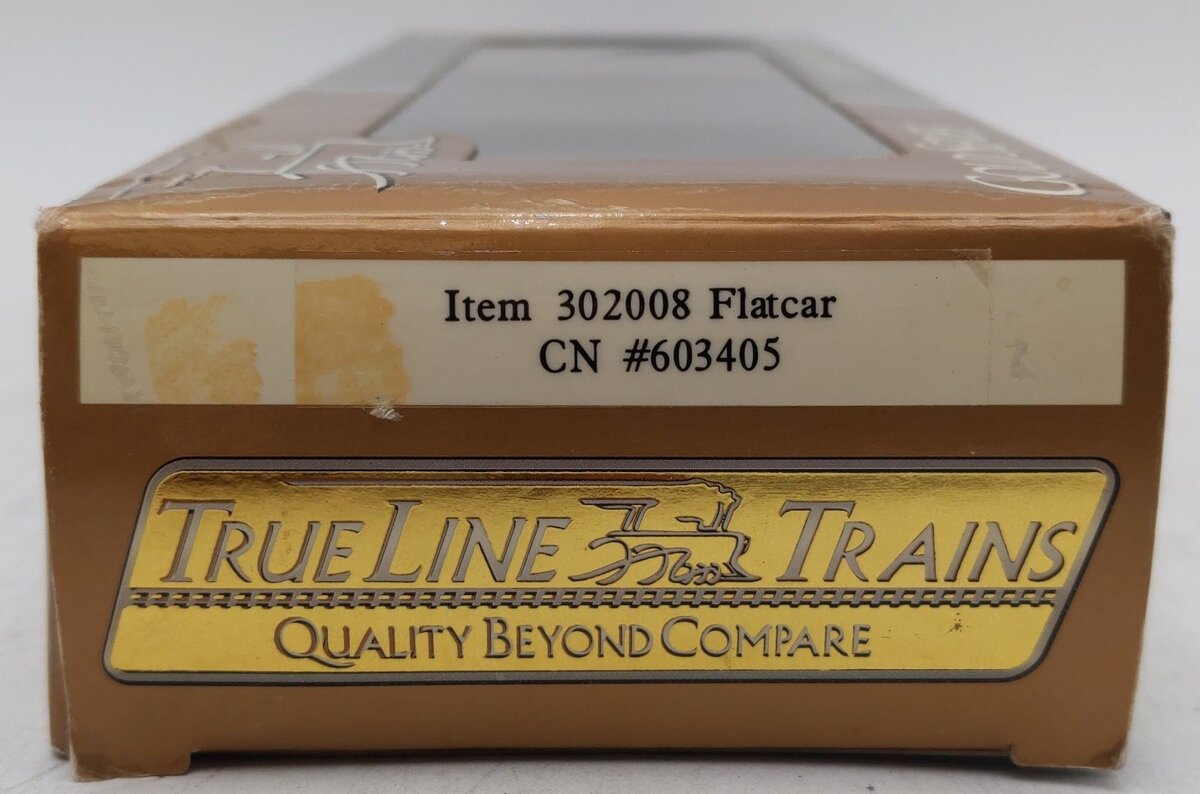 True Line Trains 302008 HO Scale Canadian National Flatcar w/ Bulkheads #603405 LN/Box