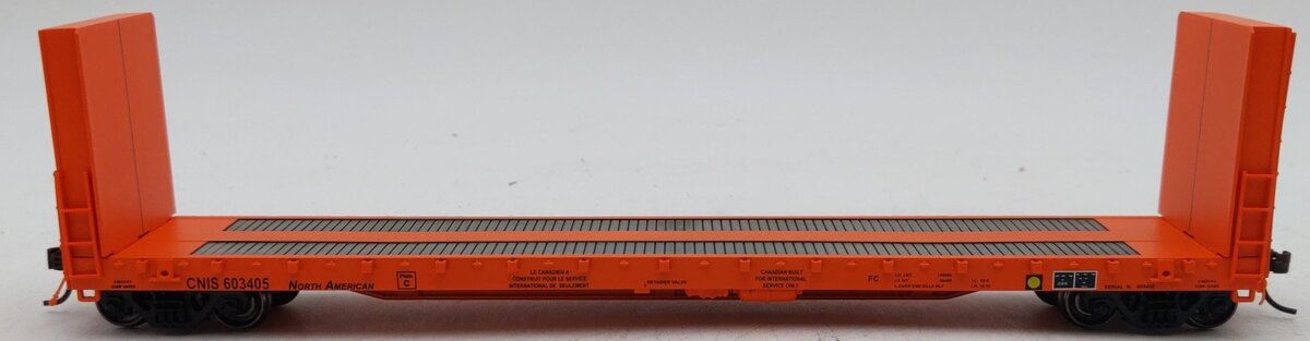 True Line Trains 302008 HO Scale Canadian National Flatcar w/ Bulkheads #603405 LN/Box