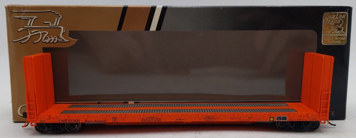 True Line Trains 302008 HO Scale Canadian National Flatcar w/ Bulkheads #603405 LN/Box