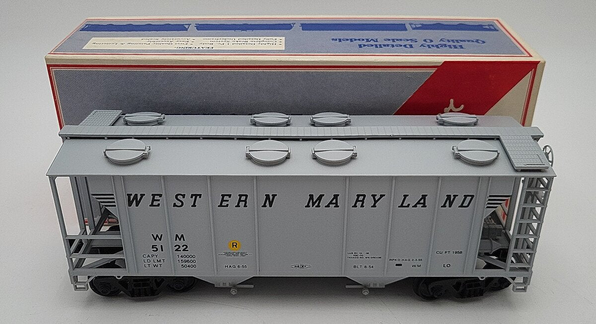 Weaver 2131 O Scale Western Maryland 2-Bay Covered Hopper #5122 (2-Rail) VG/Box