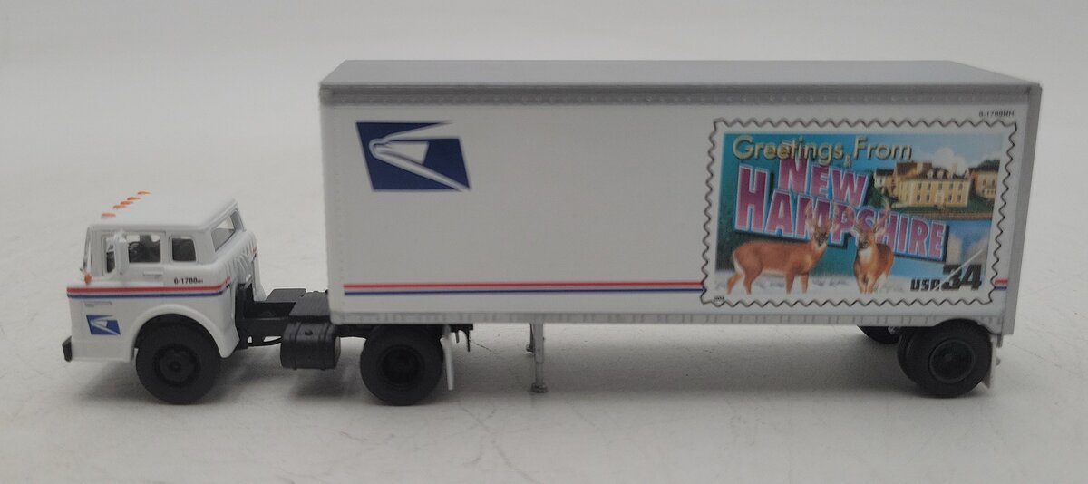 Athearn 93429 HO 1:87 Ford C Tractor Trailer USPS - New Hampshire EX