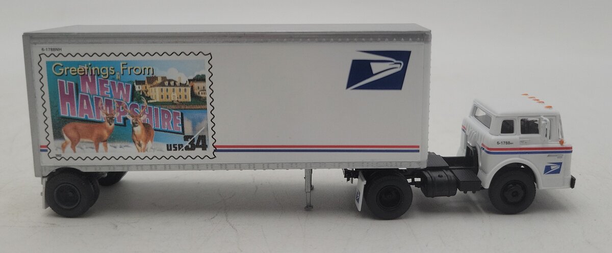 Athearn 93429 HO 1:87 Ford C Tractor Trailer USPS - New Hampshire EX