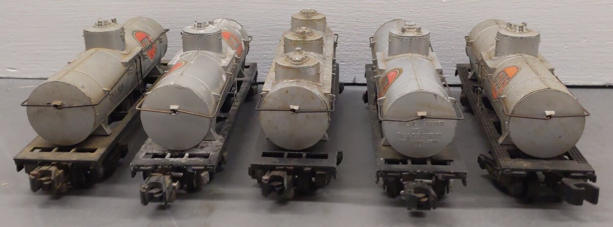 American Flyer Vintage S Gauge Gulf Tank Cars #5016,33648,5016,5016,5016 [5] VG