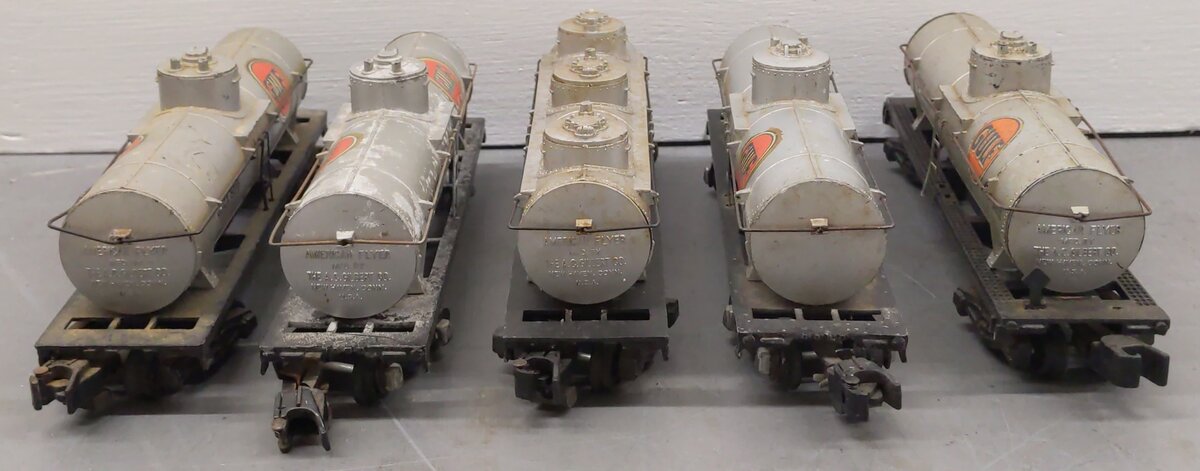 American Flyer Vintage S Gauge Gulf Tank Cars #5016,33648,5016,5016,5016 [5] VG
