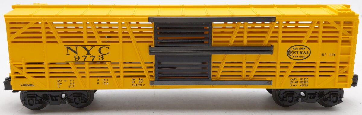 Lionel 6-9773 O Gauge New York Central Cattle Car EX/Box