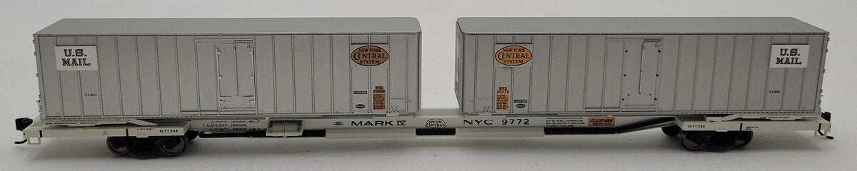Walthers 932-41051 NYC Mark IV Flexi-Van Flatcar w/Two Trailers #9772 VG