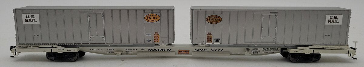 Walthers 932-41051 NYC Mark IV Flexi-Van Flatcar w/Two Trailers #9772 VG