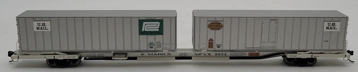 Walthers 932-41064 HO Scale NYC & Penn Central Mark IV Flat Car W/Trailer #9652 EX