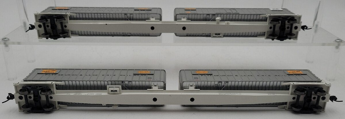 Walthers 932-240853 HO P&LE Gold Mark III Flexi-Van Flat w/Trailers (Set of 2) VG