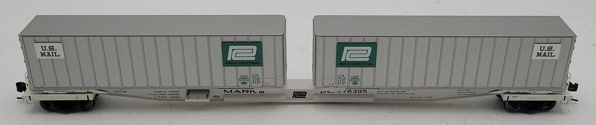 Walthers HO Penn Central Flexi-Van Flat Car With Trailers Road #776395 EX