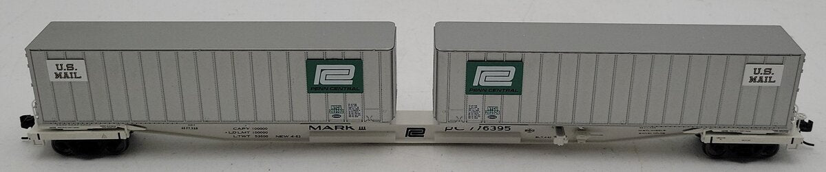 Walthers HO Penn Central Flexi-Van Flat Car With Trailers Road #776395 EX