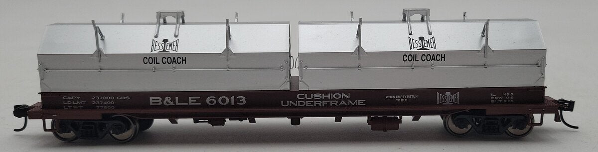 Walthers 920-105213 HO Bessemer & Lake Erie 50' Evans Cushion Coil Car #6013 EX
