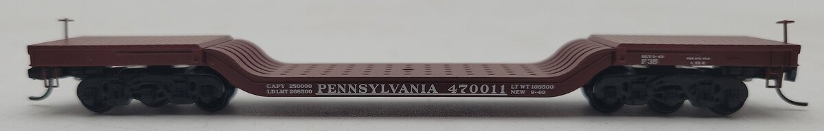 Micro-Trains 10900010 N PRR Heavyweight Depressed Center Flatcar #470011 EX/Box