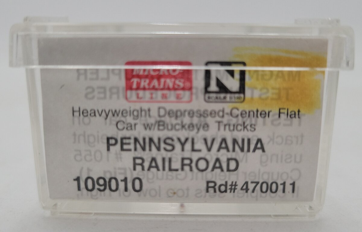 Micro-Trains 10900010 N PRR Heavyweight Depressed Center Flatcar #470011 EX/Box