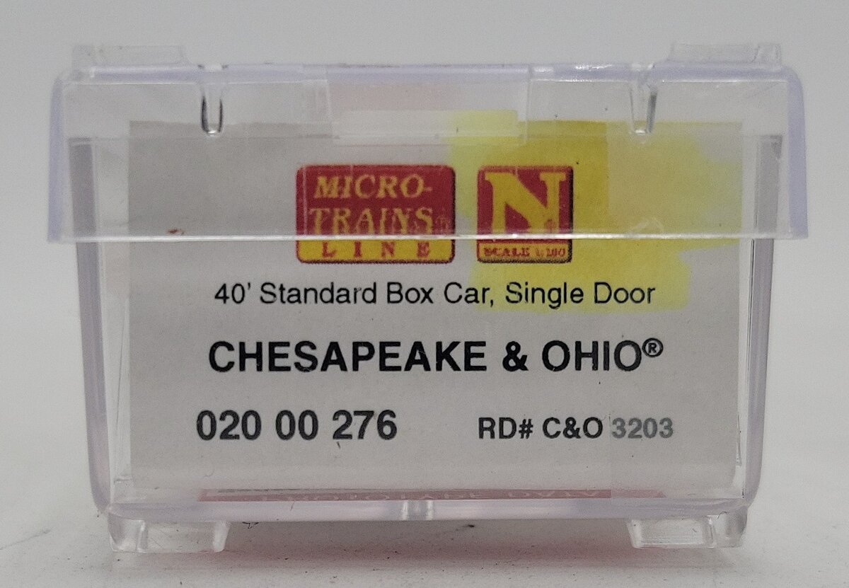 Micro-Trains 02000276 N C&O 40' Standard Sliding Door Boxcar #3203 LN/Box