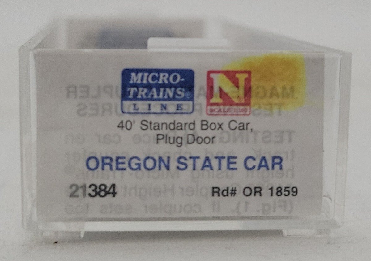 Micro-Trains 02100384 N Scale Oregon State Car 40' Plug Door Boxcar #1859 EX/Box
