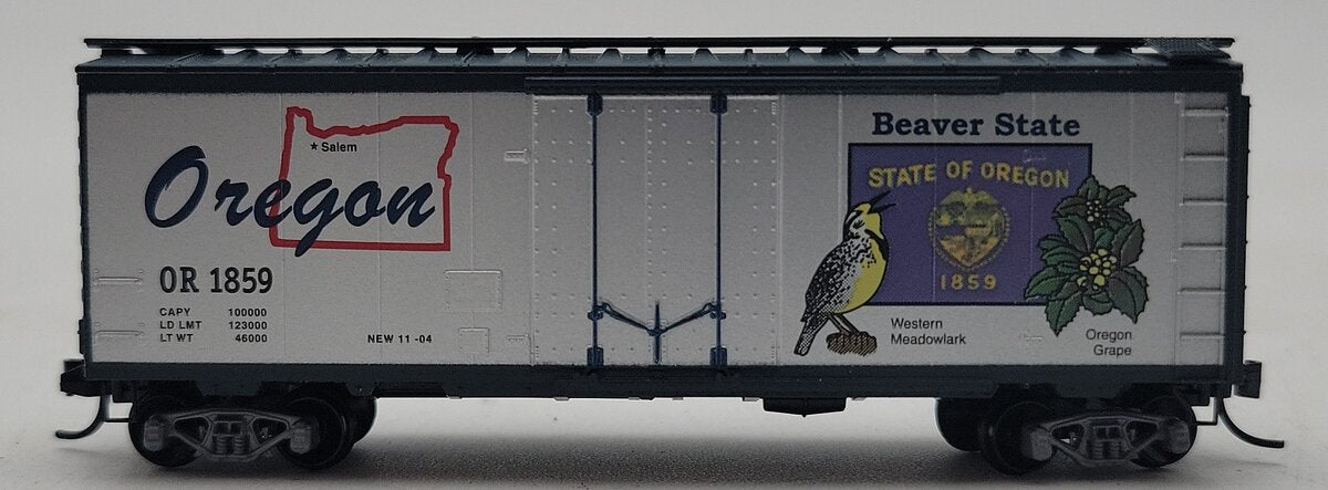 Micro-Trains 02100384 N Scale Oregon State Car 40' Plug Door Boxcar #1859 EX/Box