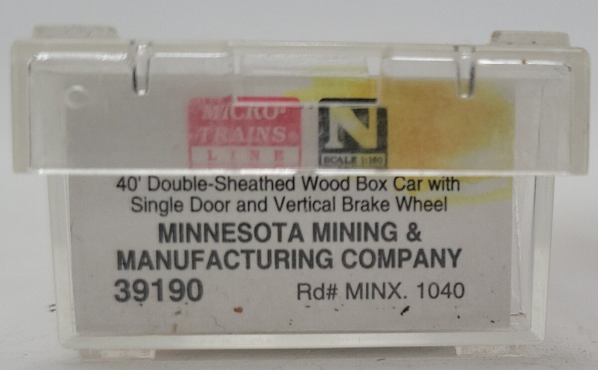 Micro-Trains 03900190 N Scale Minnesota Mining & Manufacturing Co. Boxcar #1040 LN/Box