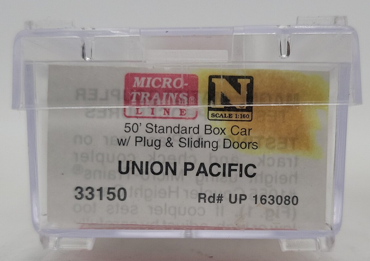 Micro-Trains 03300150 N Union Pacific 50' Plug & Sliding Door Boxcar #163080 LN/Box