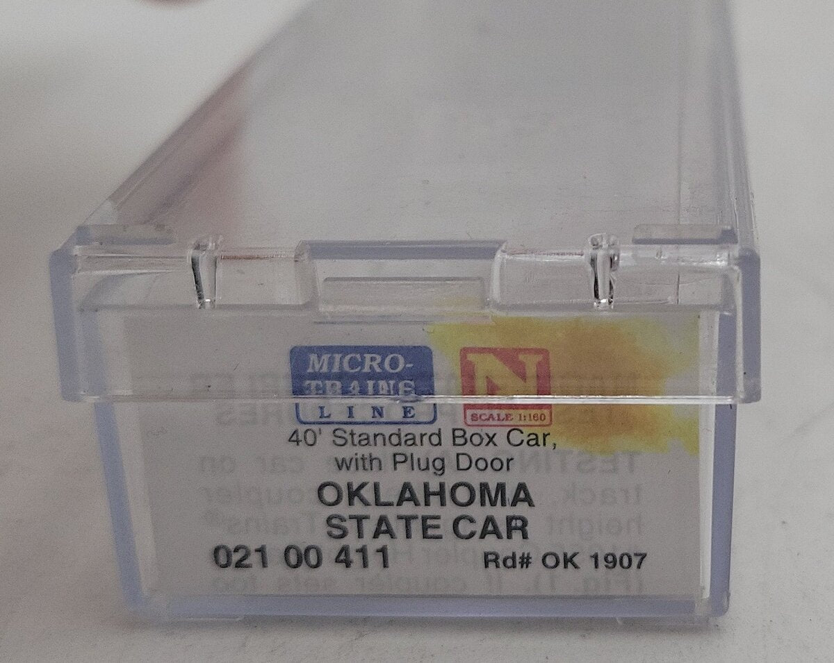 Micro-Trains 02100411 N Oklahoma State 40' Standard Plug Door Boxcar #1907 LN/Box
