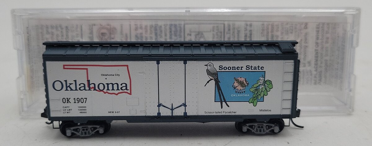 Micro-Trains 02100411 N Oklahoma State 40' Standard Plug Door Boxcar #1907 LN/Box
