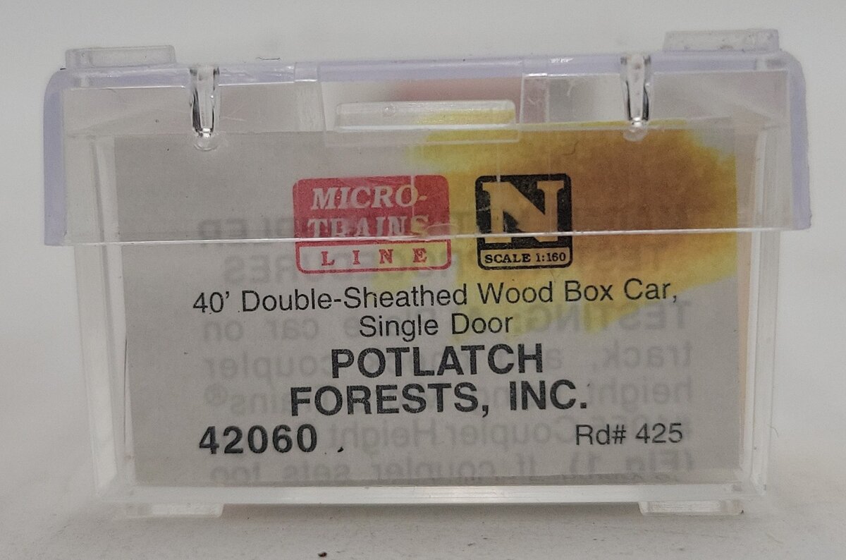 Micro-Trains 04200060 N Scale Potlatch Forests Inc Sheathed Wood Boxcar #425 LN/Box