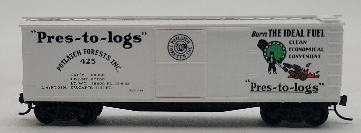 Micro-Trains 04200060 N Scale Potlatch Forests Inc Sheathed Wood Boxcar #425 LN/Box