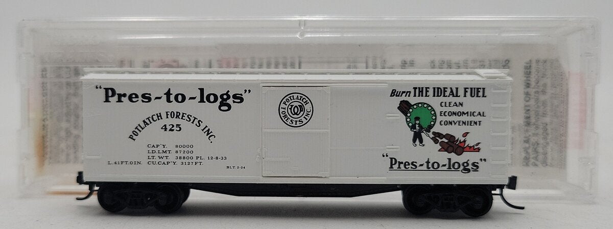 Micro-Trains 04200060 N Scale Potlatch Forests Inc Sheathed Wood Boxcar #425 LN/Box