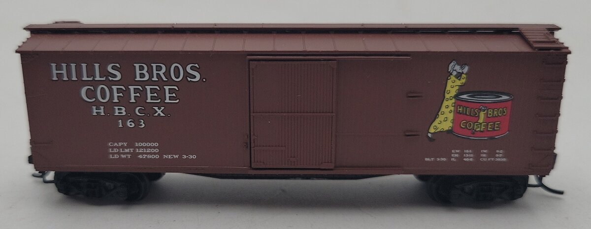 Micro-Trains 04200100 N Hills Bros Coffee 40' Double Sheathed Wood Boxcar #163 LN/Box