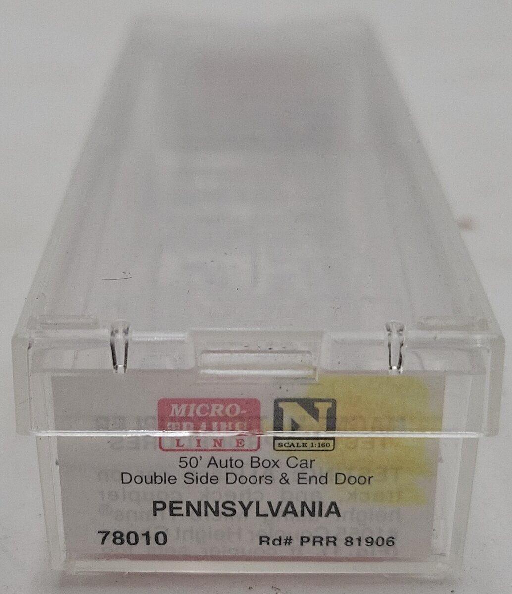 Micro-Trains 07800010 N PRR 50' Double Side Doors & End Door Auto Boxcar #81906 EX/Box