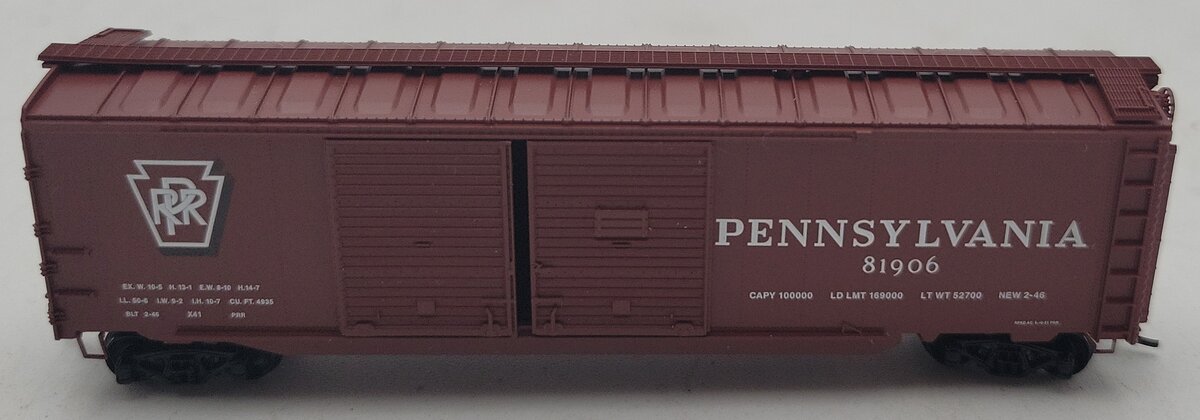 Micro-Trains 07800010 N PRR 50' Double Side Doors & End Door Auto Boxcar #81906 EX/Box