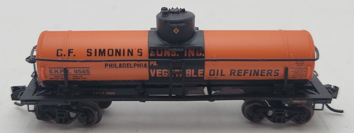 Yesteryear N Scale CF Simonin's & Son Inc. Vegetable Oil Refiners Tank Car #9565 EX/Box