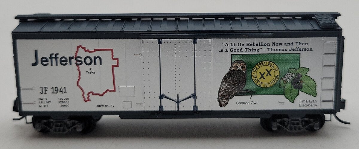 Micro-Trains NSE 12-01 N State of Jefferson 40' Steel Plug Door Boxcar #1941 EX/Box