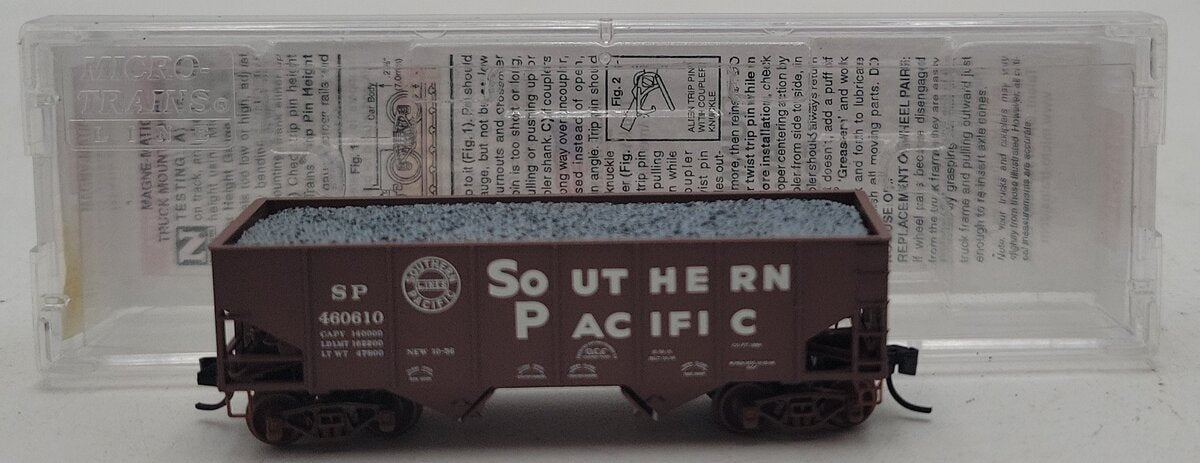 Micro-Trains 05652340 N SP 33' Rib Sides Twin Bay Hopper with Coal Load #460610 LN/Box