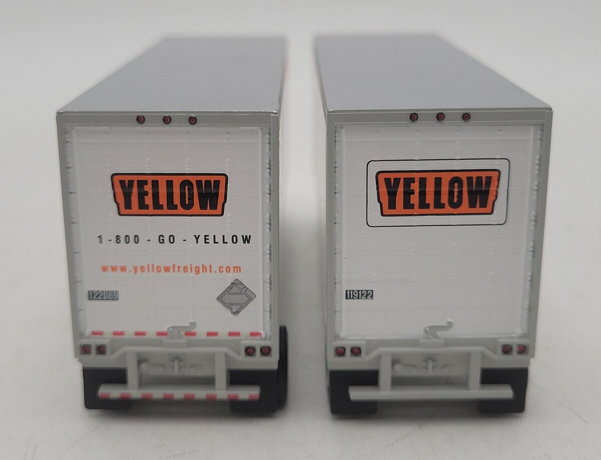 Athearn 91043 HO Yellow Two 28' Wedge Trailers & Dolly (Pack of 2) EX