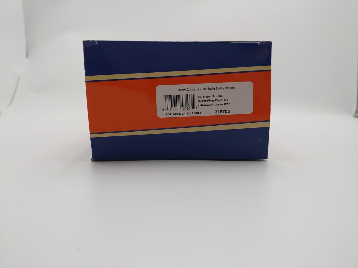 Lionel 318703 O Scale 'Merry Christmas' 3- Bay Hopper #18703 LN/Box