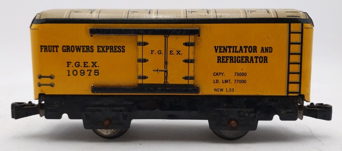 Marx 10975 Vintage O Fruit Growers Express Tin Litho Boxcar VG