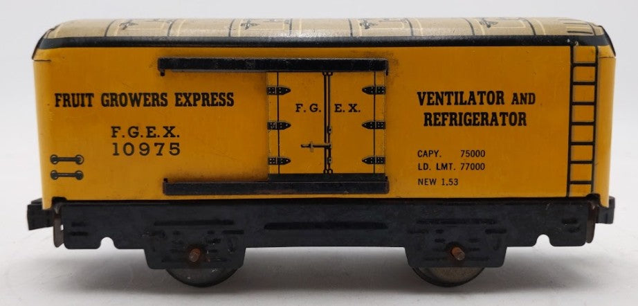 Marx 10975 Vintage O Fruit Growers Express Tin Litho Boxcar VG