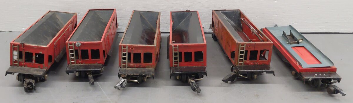 American Flyer Vintage S Gauge Freight Cars #715,716,716,716,716,716 [6] VG