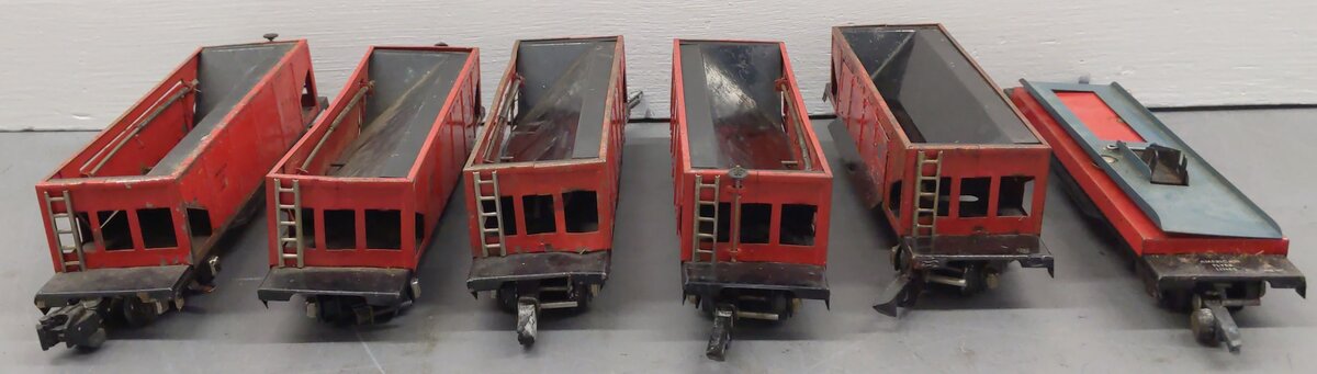 American Flyer Vintage S Gauge Freight Cars #715,716,716,716,716,716 [6] VG