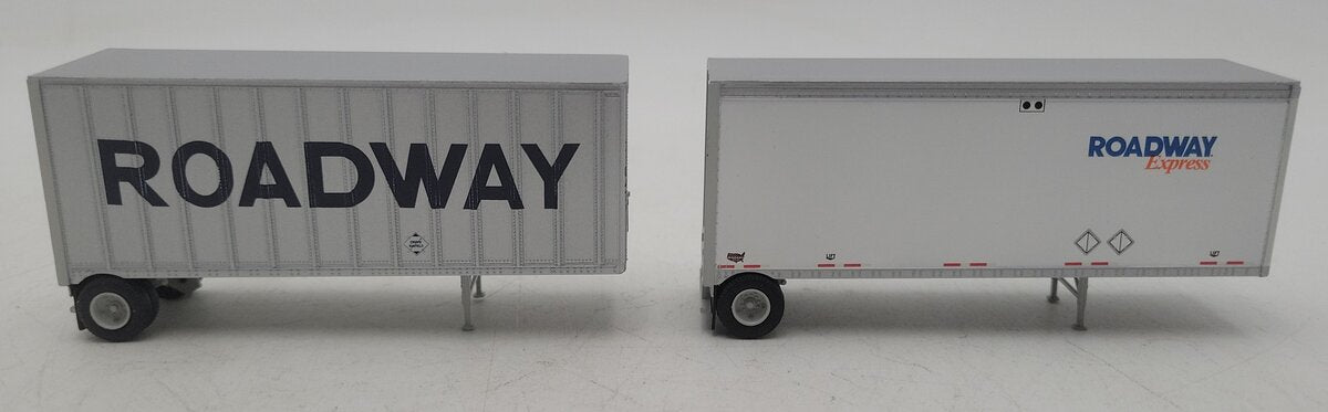 Athearn 91042 HO Roadway Two 28' Wedge Trailers & Dolly (Pack of 2) EX