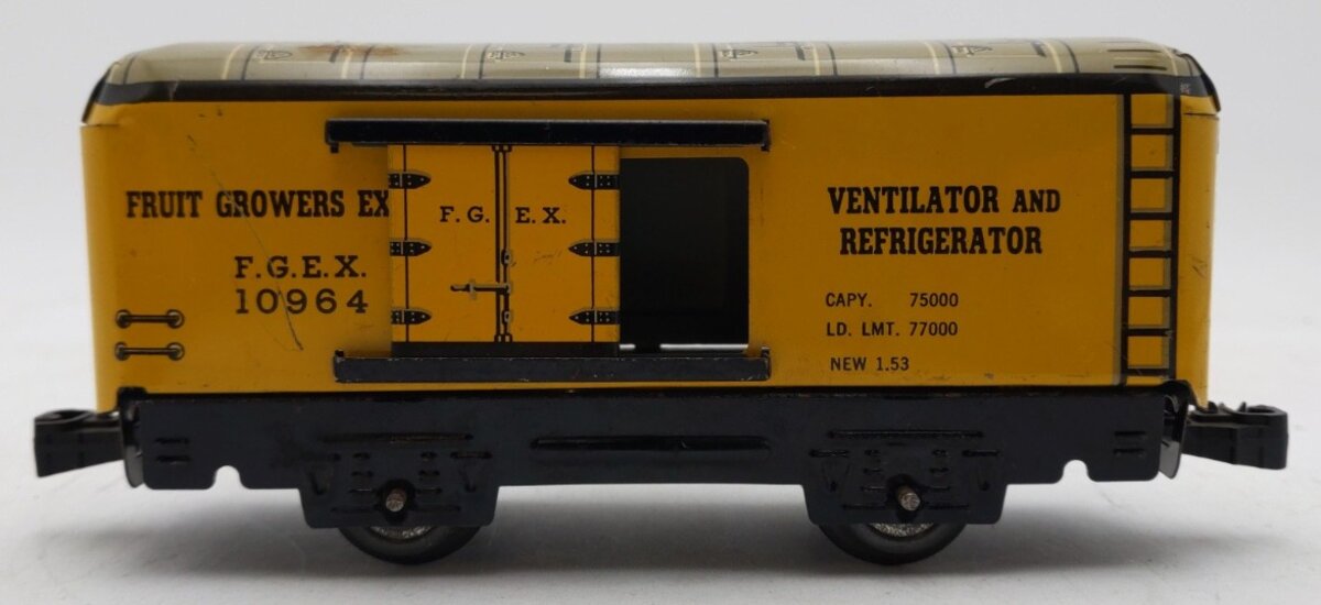 Marx 10964 Vintage O Fruit Growers Express Tin Litho Boxcar VG