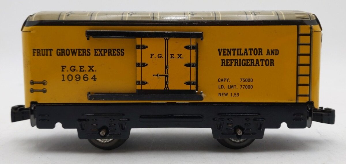 Marx 10964 Vintage O Fruit Growers Express Tin Litho Boxcar VG