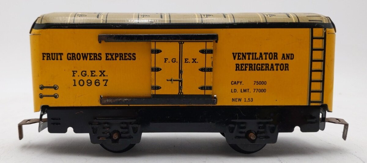 Marx 10967 Vintage O Fruit Growers Express Tin Litho Boxcar VG