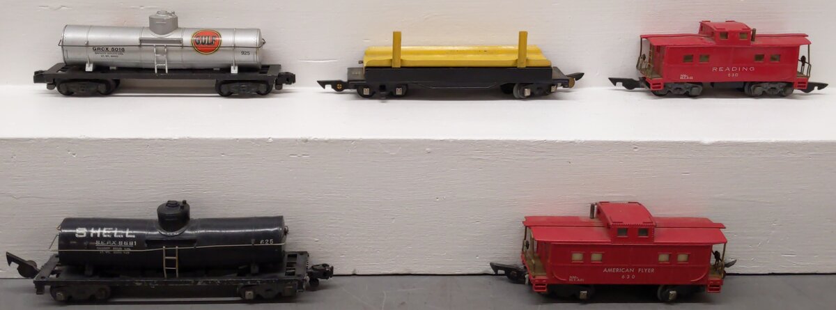 American Flyer S Gauge Freight Cars #5016,717,625,630,630 [5] VG
